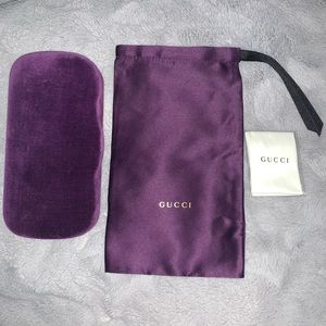 GUCCI Velvet 💜 case, microfiber cloth & silk bag